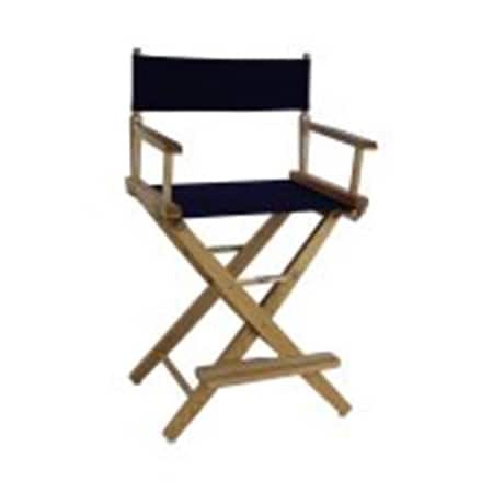 Doba-Bnt 206-20-032-10 24 in. Extra-Wide Premium Directors Chair, Natural Frame with Navy Color Cover SA3283856